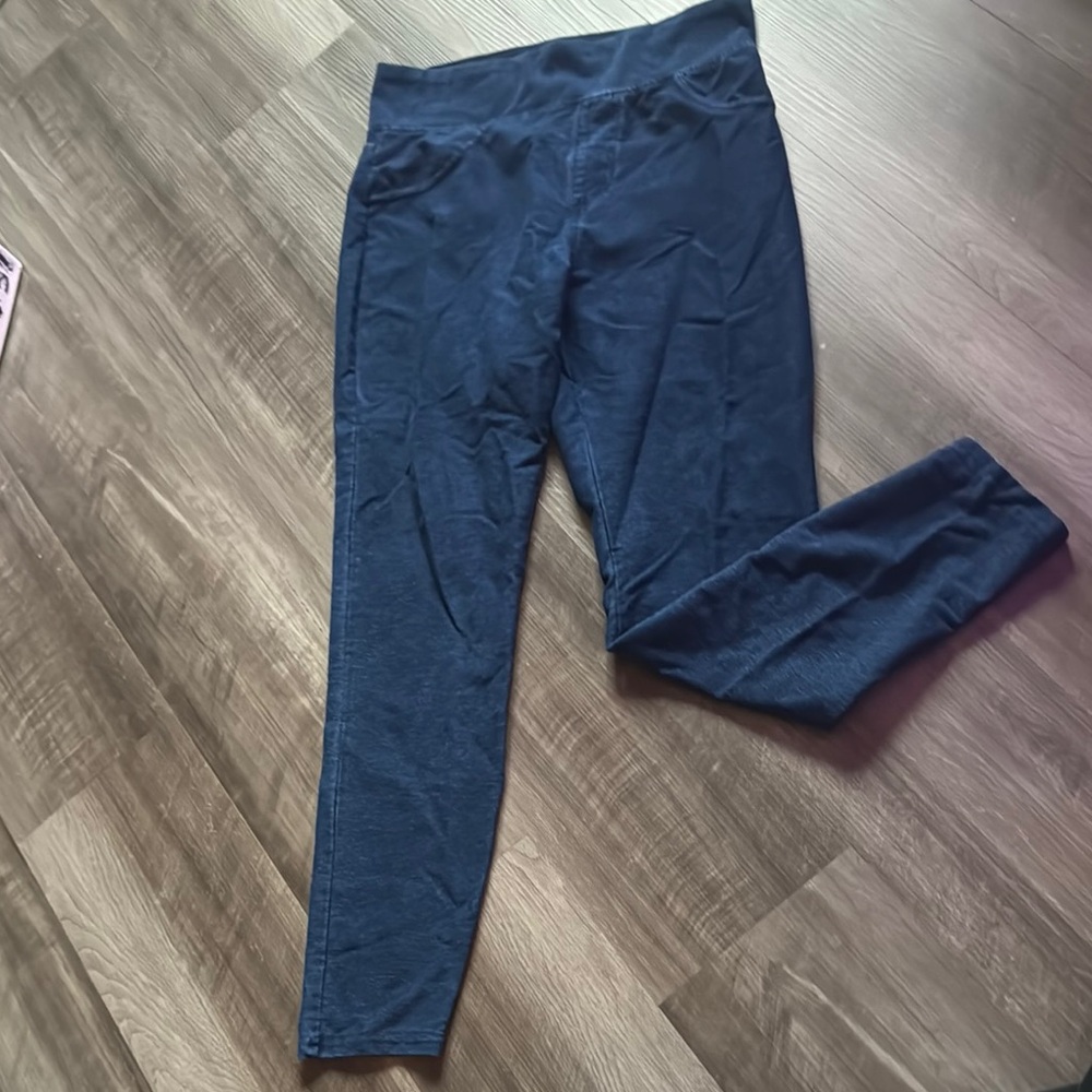 Blue High-Waisted Leggings
